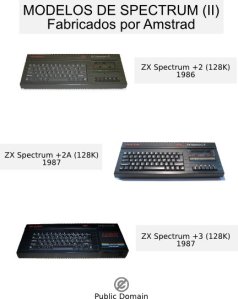 Spectrum models by Amstrad